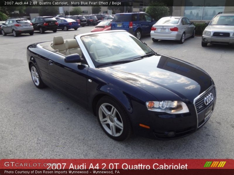 Moro Blue Pearl Effect / Beige 2007 Audi A4 2.0T quattro Cabriolet