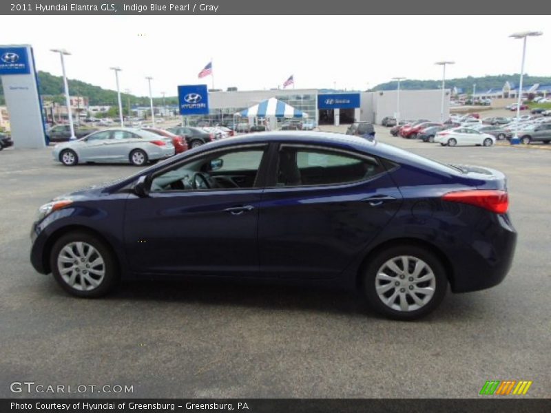 Indigo Blue Pearl / Gray 2011 Hyundai Elantra GLS