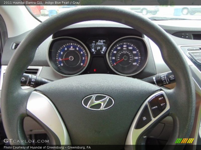 Indigo Blue Pearl / Gray 2011 Hyundai Elantra GLS