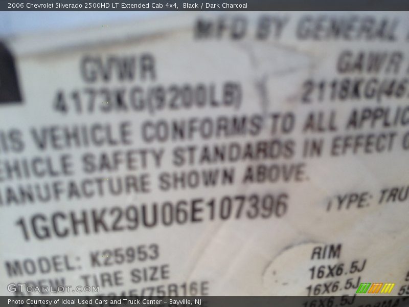 Black / Dark Charcoal 2006 Chevrolet Silverado 2500HD LT Extended Cab 4x4