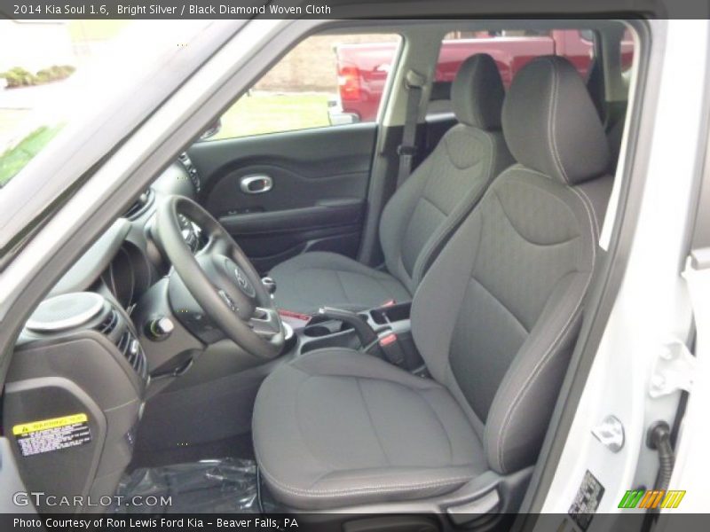 Bright Silver / Black Diamond Woven Cloth 2014 Kia Soul 1.6