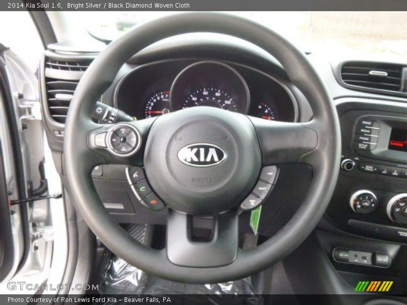 Bright Silver / Black Diamond Woven Cloth 2014 Kia Soul 1.6