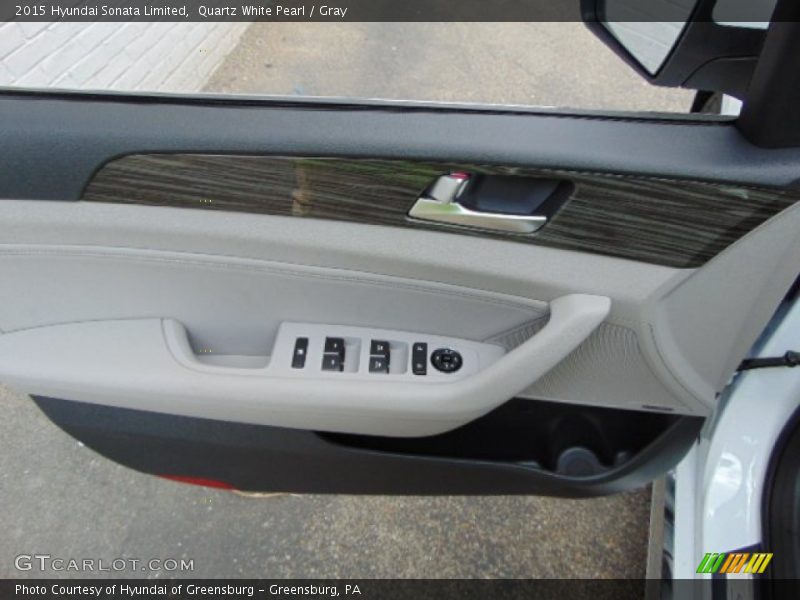Quartz White Pearl / Gray 2015 Hyundai Sonata Limited