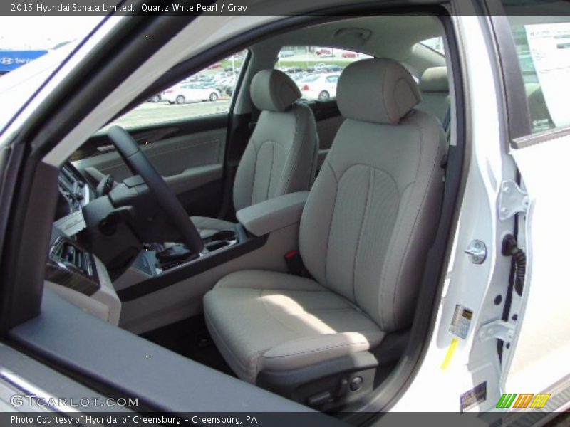 Quartz White Pearl / Gray 2015 Hyundai Sonata Limited
