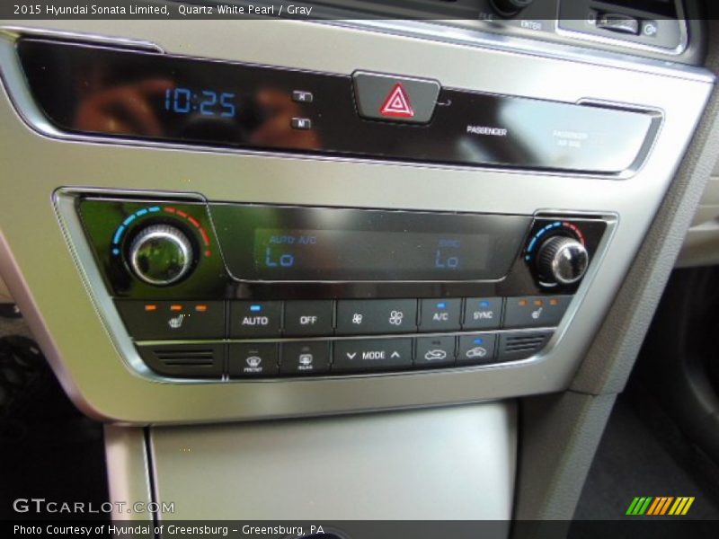 Quartz White Pearl / Gray 2015 Hyundai Sonata Limited