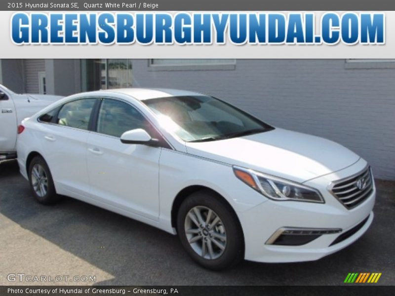 Quartz White Pearl / Beige 2015 Hyundai Sonata SE