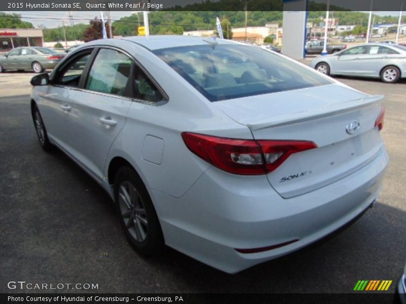 Quartz White Pearl / Beige 2015 Hyundai Sonata SE