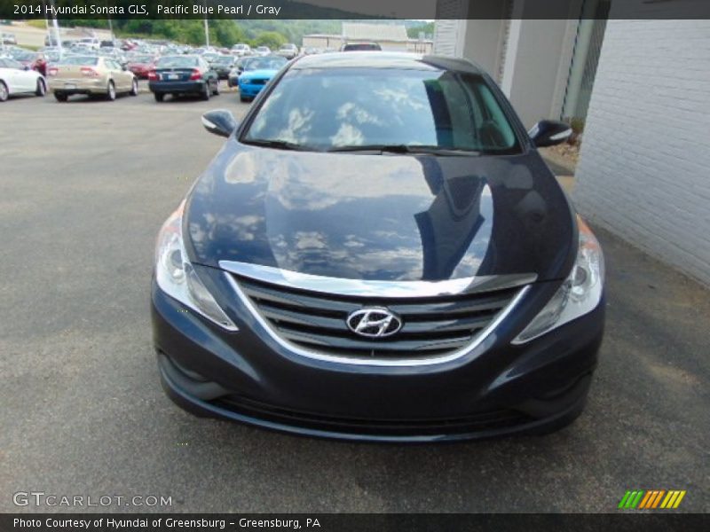 Pacific Blue Pearl / Gray 2014 Hyundai Sonata GLS