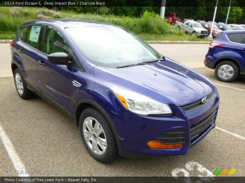 Deep Impact Blue / Charcoal Black 2014 Ford Escape S