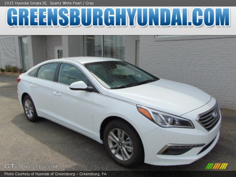 Quartz White Pearl / Gray 2015 Hyundai Sonata SE