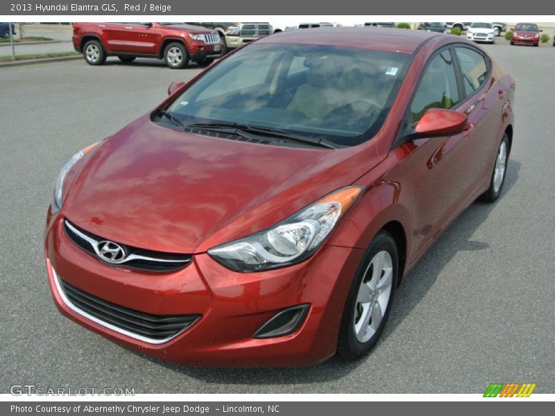 Red / Beige 2013 Hyundai Elantra GLS