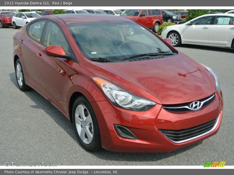 Red / Beige 2013 Hyundai Elantra GLS