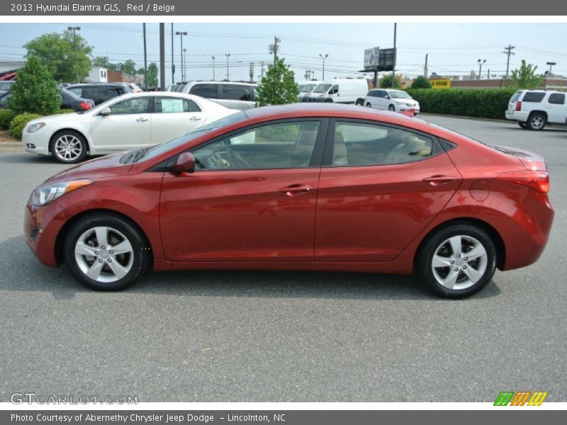 Red / Beige 2013 Hyundai Elantra GLS