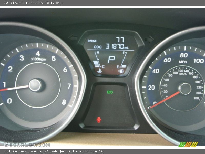 Red / Beige 2013 Hyundai Elantra GLS