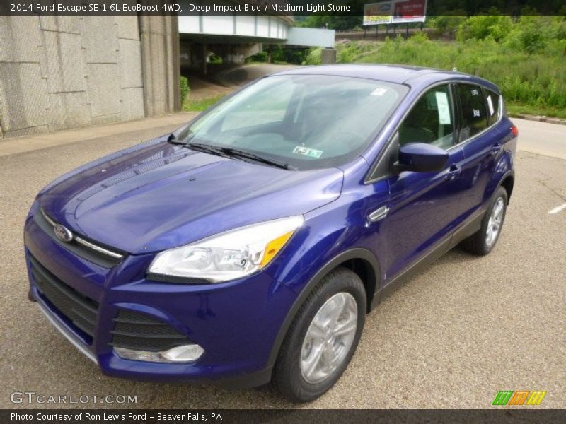 Deep Impact Blue / Medium Light Stone 2014 Ford Escape SE 1.6L EcoBoost 4WD