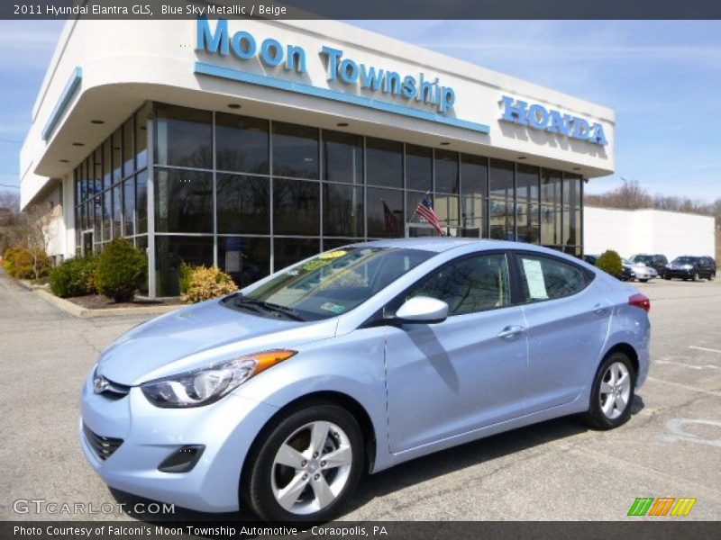 Blue Sky Metallic / Beige 2011 Hyundai Elantra GLS