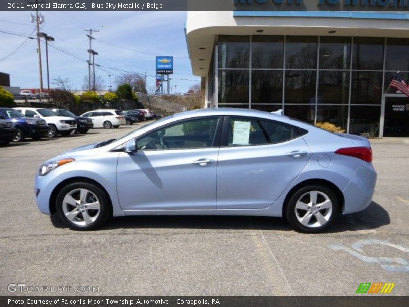 Blue Sky Metallic / Beige 2011 Hyundai Elantra GLS