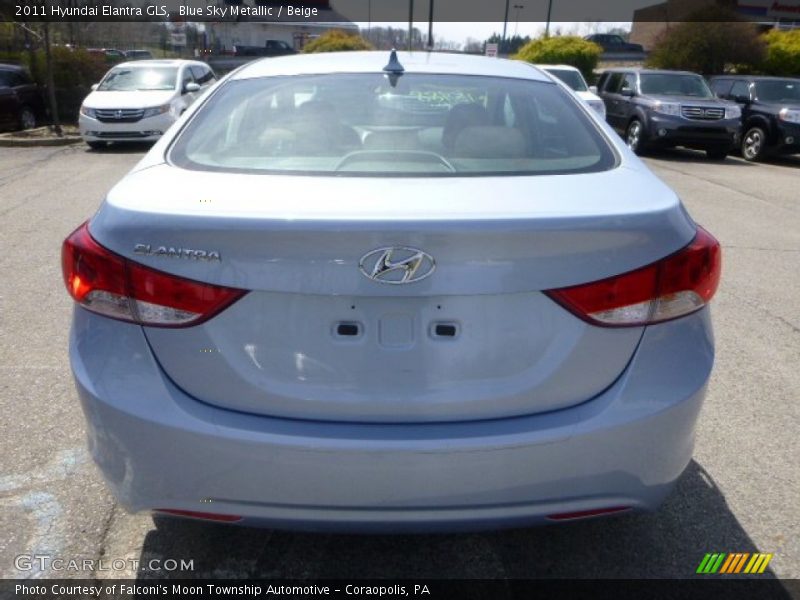 Blue Sky Metallic / Beige 2011 Hyundai Elantra GLS