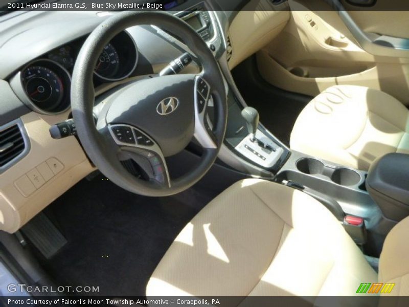 Blue Sky Metallic / Beige 2011 Hyundai Elantra GLS