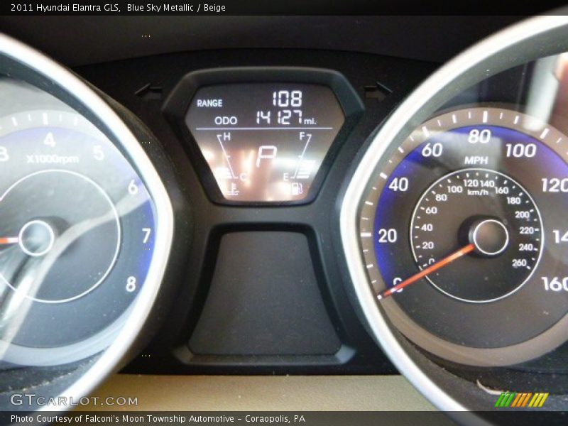Blue Sky Metallic / Beige 2011 Hyundai Elantra GLS