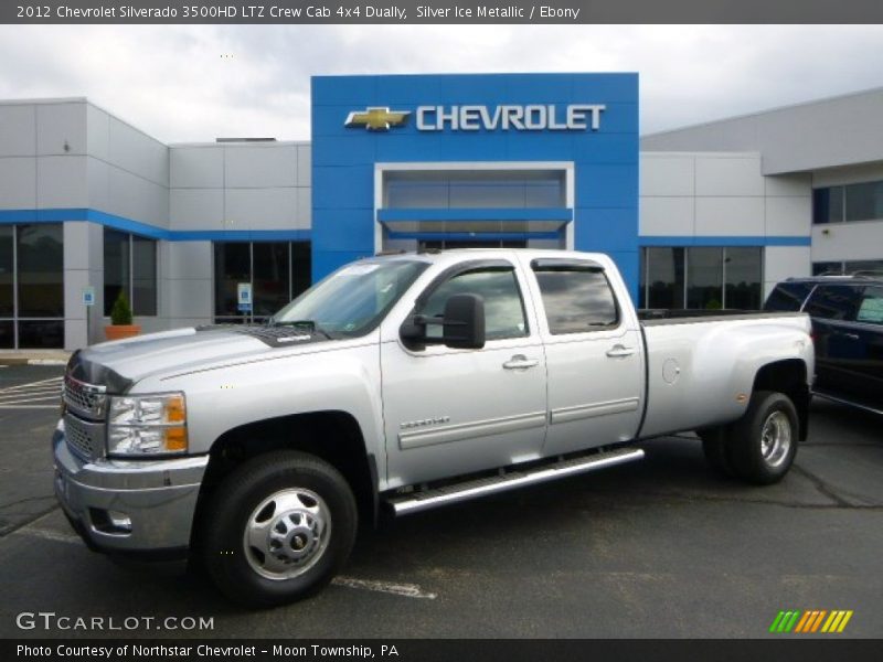 Silver Ice Metallic / Ebony 2012 Chevrolet Silverado 3500HD LTZ Crew Cab 4x4 Dually