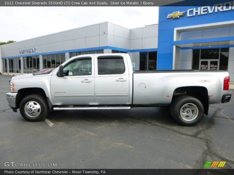 Silver Ice Metallic / Ebony 2012 Chevrolet Silverado 3500HD LTZ Crew Cab 4x4 Dually
