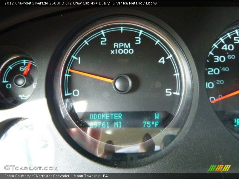 Silver Ice Metallic / Ebony 2012 Chevrolet Silverado 3500HD LTZ Crew Cab 4x4 Dually