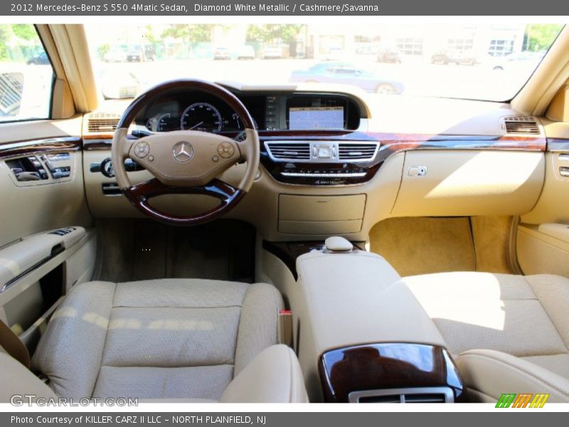Diamond White Metallic / Cashmere/Savanna 2012 Mercedes-Benz S 550 4Matic Sedan