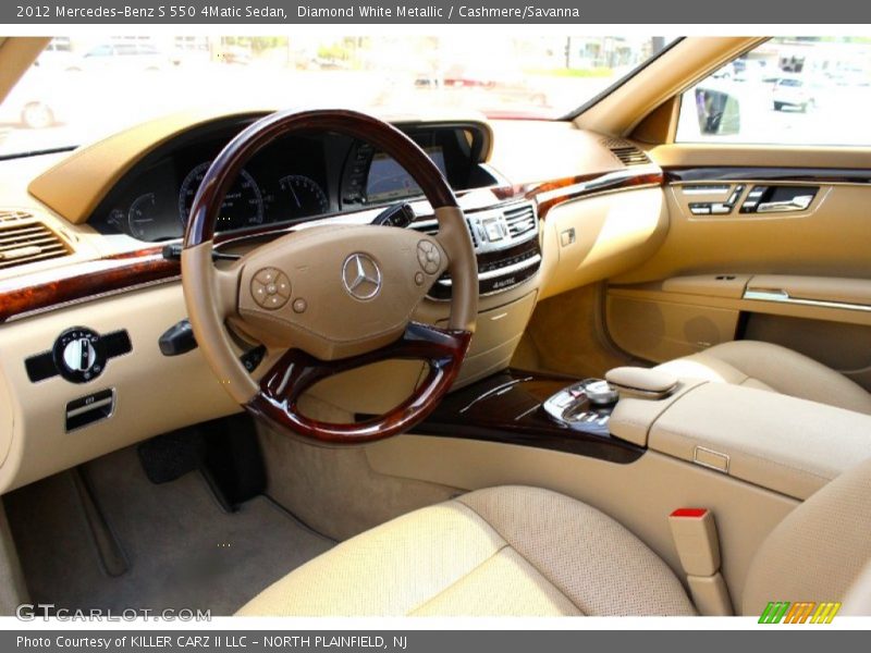 Diamond White Metallic / Cashmere/Savanna 2012 Mercedes-Benz S 550 4Matic Sedan