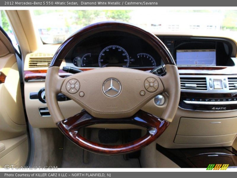 Diamond White Metallic / Cashmere/Savanna 2012 Mercedes-Benz S 550 4Matic Sedan