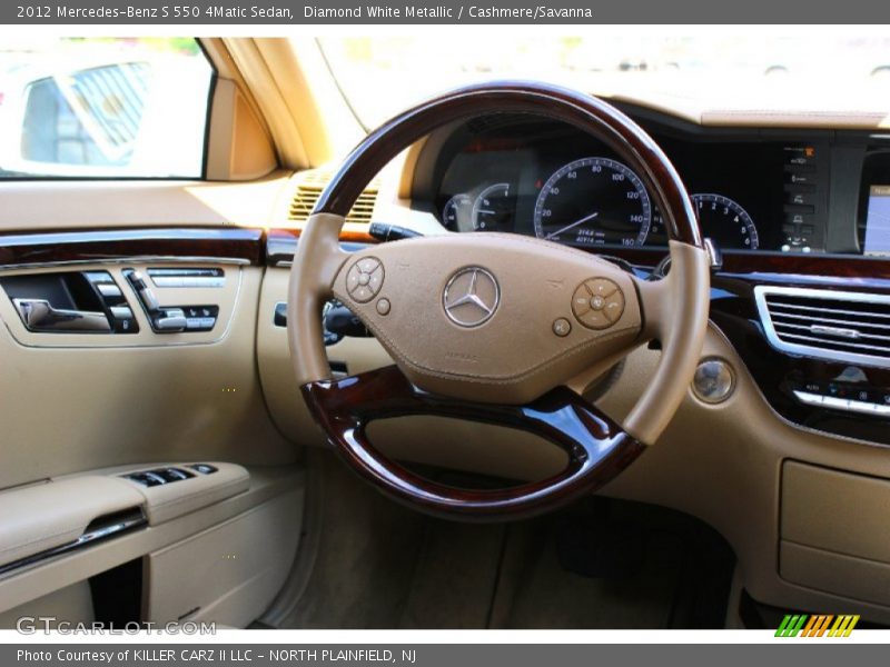 Diamond White Metallic / Cashmere/Savanna 2012 Mercedes-Benz S 550 4Matic Sedan