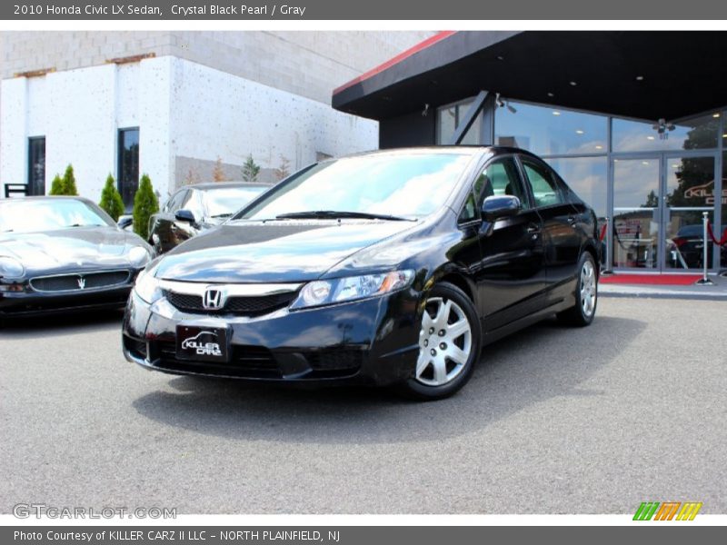 Crystal Black Pearl / Gray 2010 Honda Civic LX Sedan