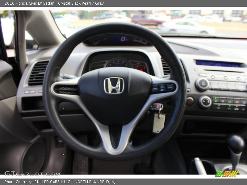 Crystal Black Pearl / Gray 2010 Honda Civic LX Sedan