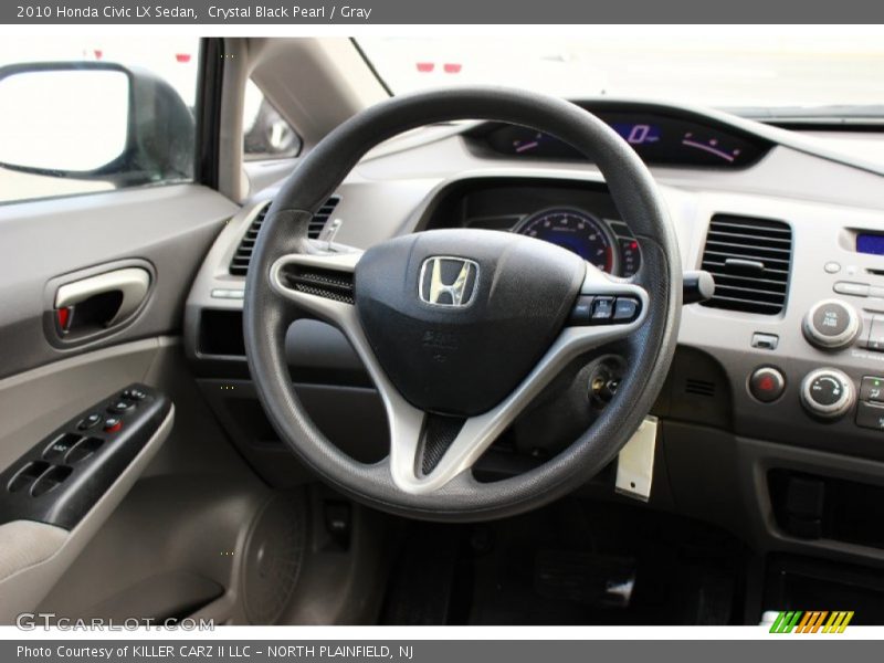 Crystal Black Pearl / Gray 2010 Honda Civic LX Sedan