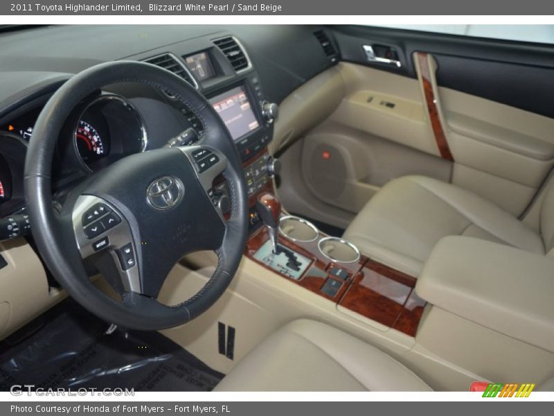 Blizzard White Pearl / Sand Beige 2011 Toyota Highlander Limited
