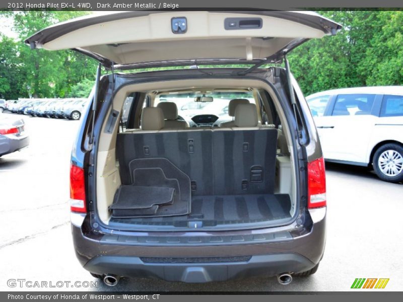 Dark Amber Metallic / Beige 2012 Honda Pilot EX-L 4WD