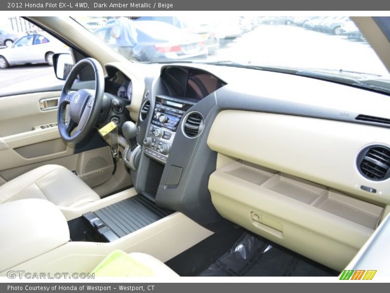 Dark Amber Metallic / Beige 2012 Honda Pilot EX-L 4WD