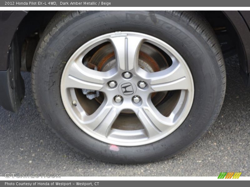Dark Amber Metallic / Beige 2012 Honda Pilot EX-L 4WD