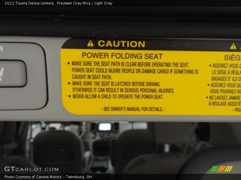 Predawn Gray Mica / Light Gray 2011 Toyota Sienna Limited