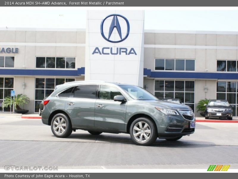Forest Mist Metallic / Parchment 2014 Acura MDX SH-AWD Advance