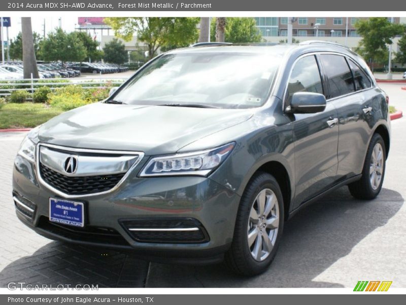 Forest Mist Metallic / Parchment 2014 Acura MDX SH-AWD Advance