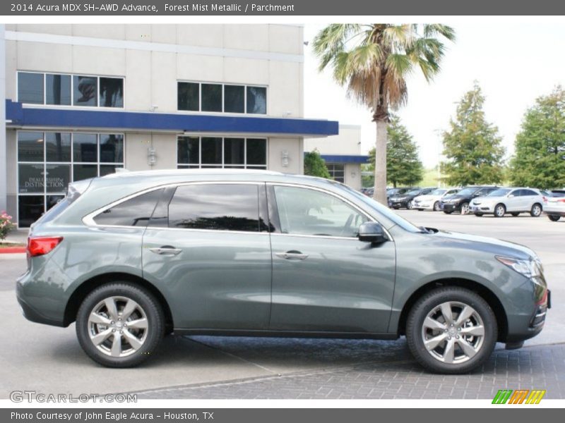 Forest Mist Metallic / Parchment 2014 Acura MDX SH-AWD Advance