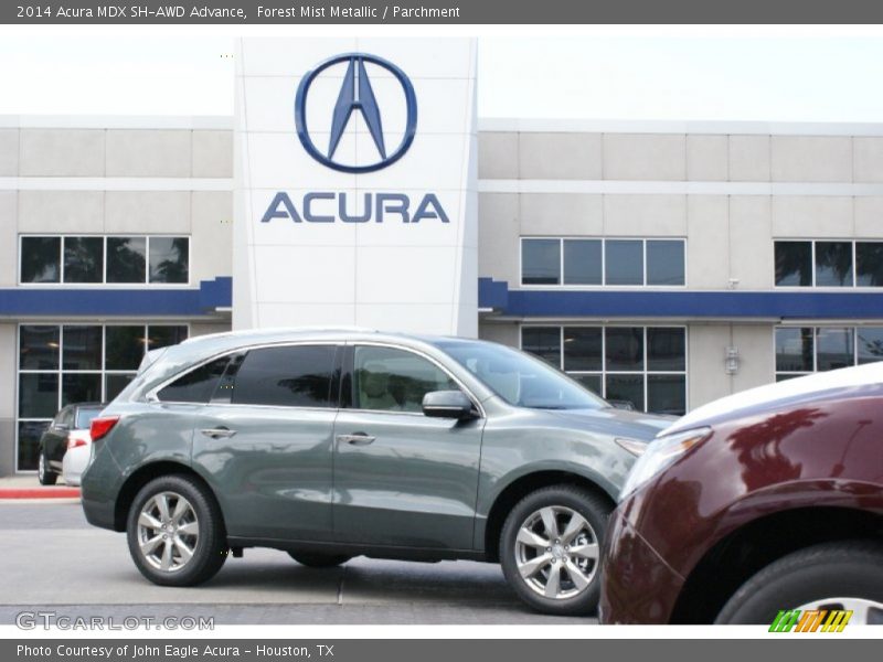 Forest Mist Metallic / Parchment 2014 Acura MDX SH-AWD Advance