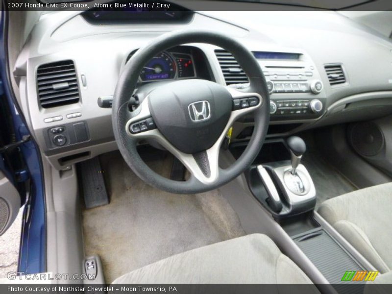 Atomic Blue Metallic / Gray 2007 Honda Civic EX Coupe