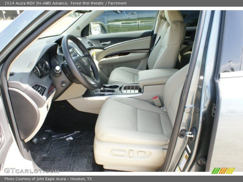 Forest Mist Metallic / Parchment 2014 Acura MDX SH-AWD Advance
