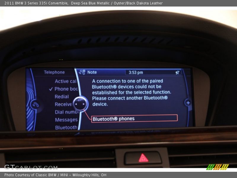 Deep Sea Blue Metallic / Oyster/Black Dakota Leather 2011 BMW 3 Series 335i Convertible