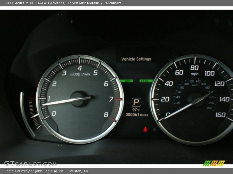 Forest Mist Metallic / Parchment 2014 Acura MDX SH-AWD Advance