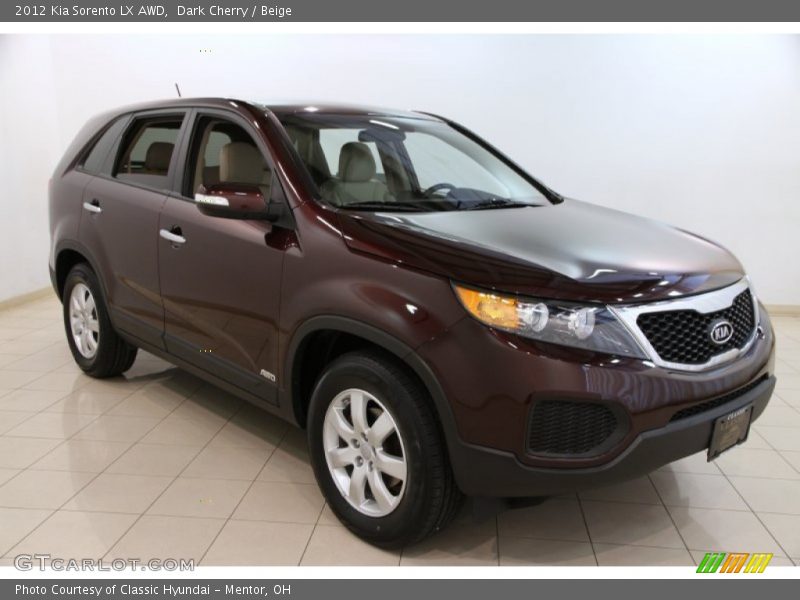 Dark Cherry / Beige 2012 Kia Sorento LX AWD