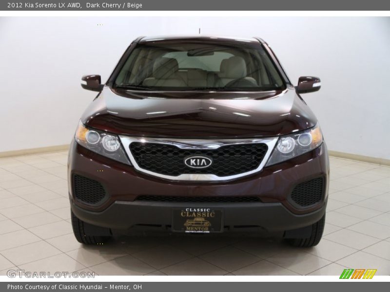 Dark Cherry / Beige 2012 Kia Sorento LX AWD