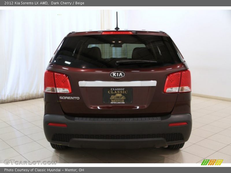 Dark Cherry / Beige 2012 Kia Sorento LX AWD